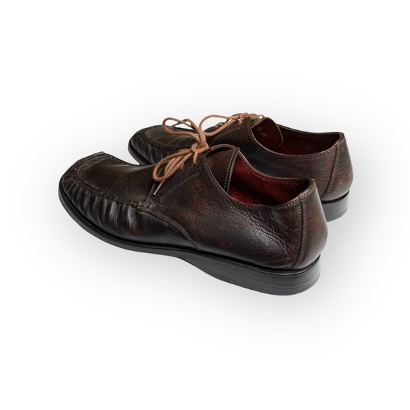 Wots ☀︎︎ Italian Leather Square Moc Toe Lace Up Dress Shoe ☀︎︎ Brown 41.5 8.5D main image 14